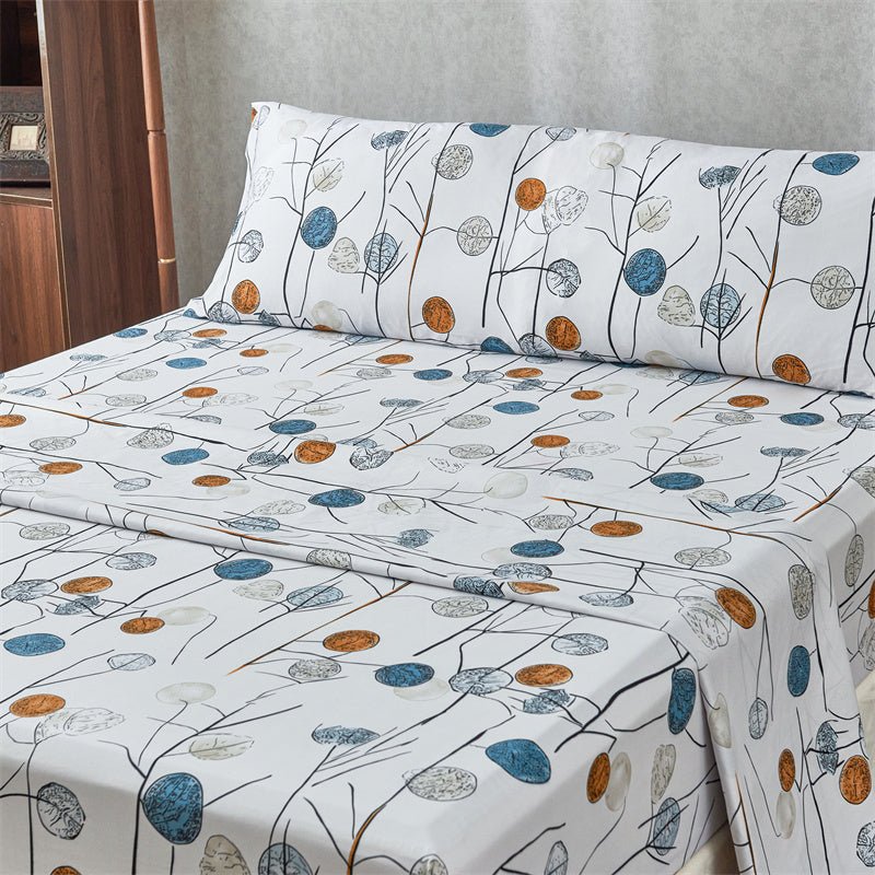 Imagen de Juego Sábanas Estampada para Cama 3 Piezas Sábana Bajera Ajustable, Encimera, Funda de Almohada 9 en color Cama 90 de Meishida